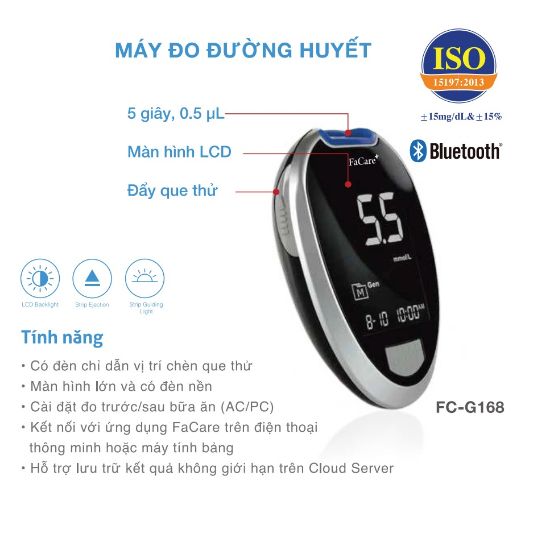 Ảnh của Máy Đo Đường Huyết FaCare FC-G168 – Công Nghệ Bluetooth