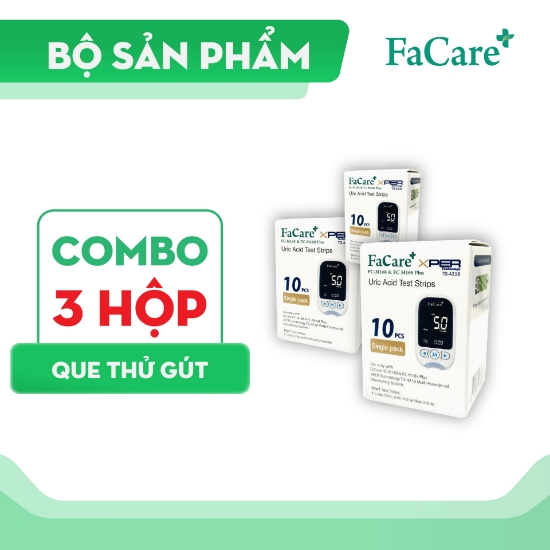 Ảnh của Combo 3 hộp Que thử Gout (Axit Uric) cho máy đo gout FaCare FC - M168