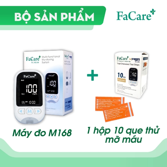 Ảnh của Combo máy đo mỡ máu FaCare FC-M168 và que thử mỡ máu