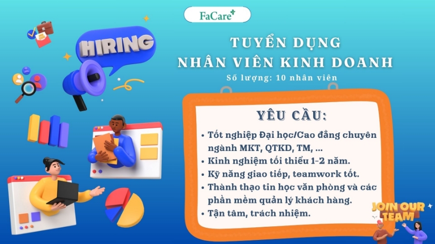 FaCare tuyển dụng nhân viên kinh doanh thiết bị y tế