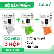 Ảnh của Combo 3 hộp que thử đường huyết + mỡ máu + gout cho máy FC-M168