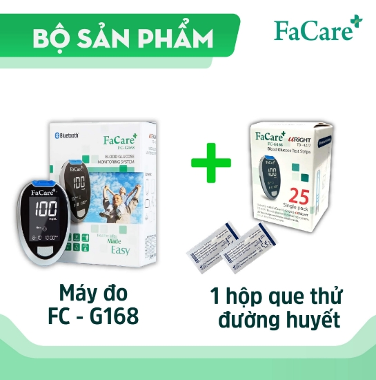 Ảnh của Combo máy đo đường huyết FC-G168 + 1 hộp que thử đường huyết