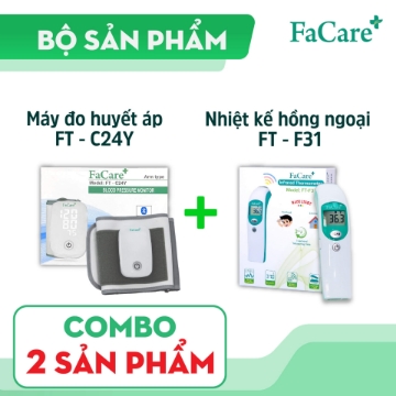 Hiển thị chi tiết cho Combo Nhiệt kế hồng ngoại F31 và Máy đo huyết áp C24Y Ảnh của Combo Nhiệt kế hồng ngoại F31 và Máy đo huyết áp C24Y