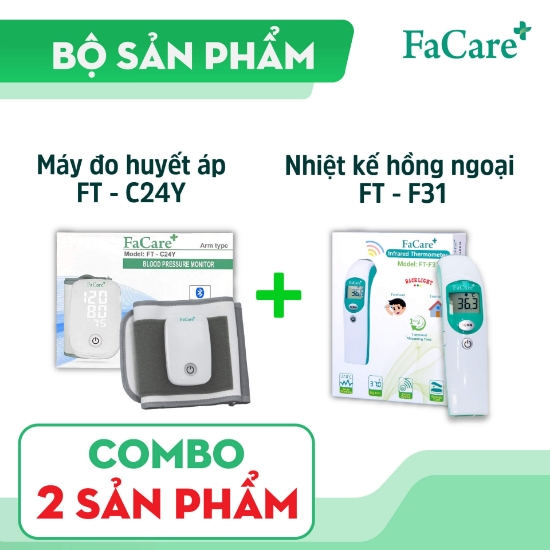 Ảnh của Combo Nhiệt kế hồng ngoại F31 và Máy đo huyết áp C24Y