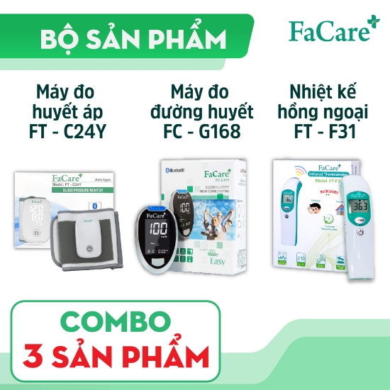 Ảnh của Combo Máy đo huyết áp + Máy đo đường huyết + Nhiệt kế hồng ngoại