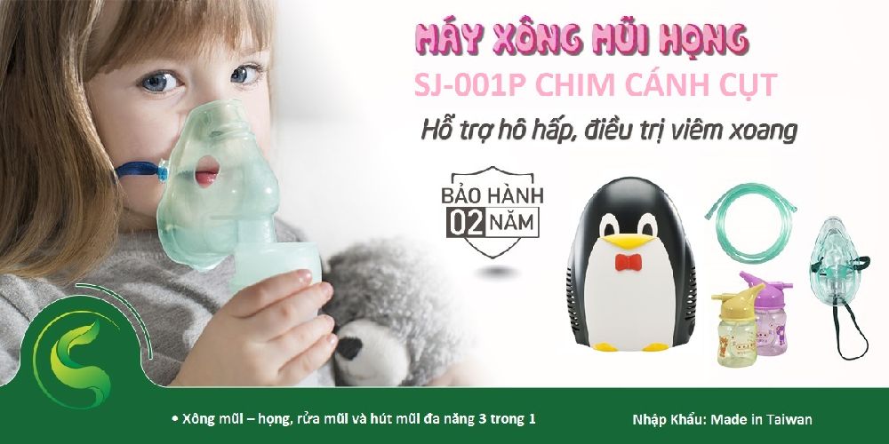 máy xông hơi mũi họng cho bé hình chim cánh cụt